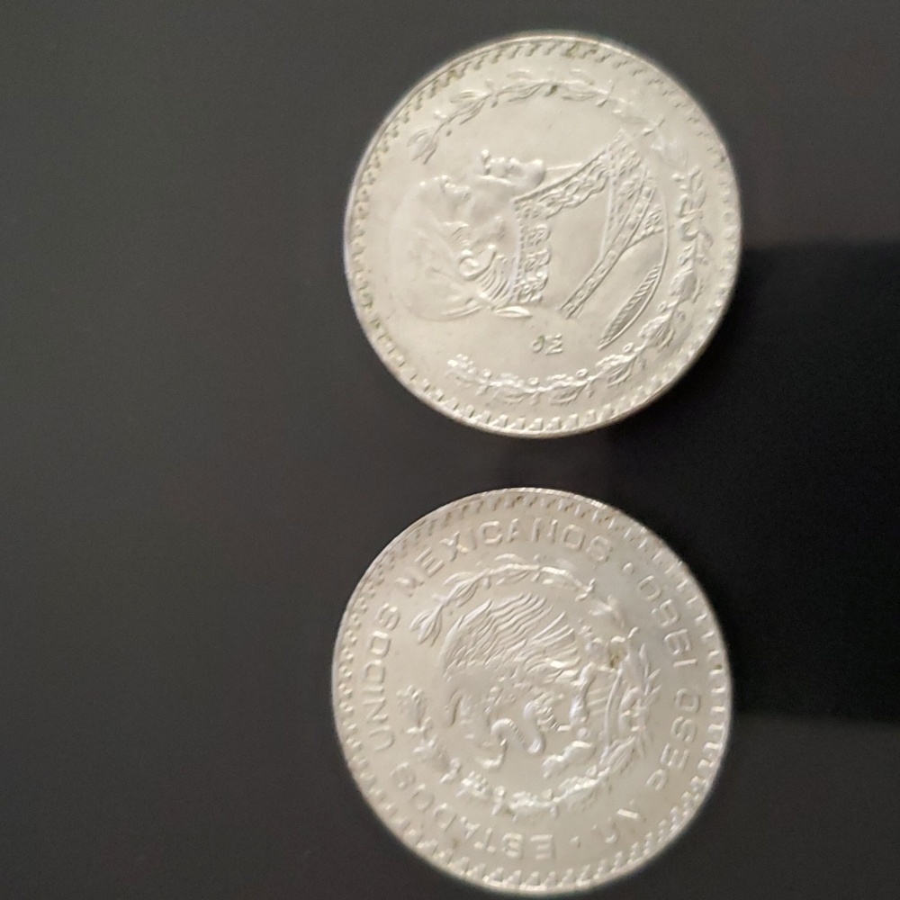 1958-1960 2 MEXICAN PESO Jose Morelos SILVER COIN